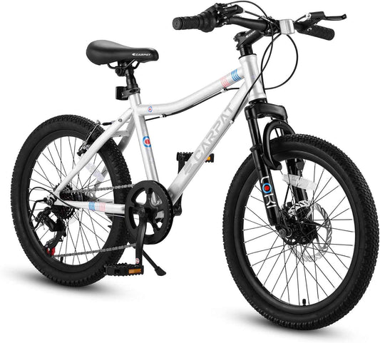 20" Kids Mountain Bike | Ages 6-12 | 7-Speed Shimano, Disc Brake & Front Suspension