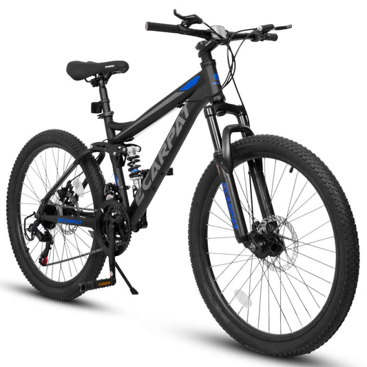 26" Full-Suspension Mountain Bike | 21-Speed, Disc Brakes & Dual Shock Absorption