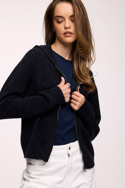 Cozy Knit Zip-Up Cardigan