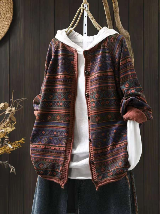 Women's Fashionable Daily Look Crew Neck Buttons Sweater