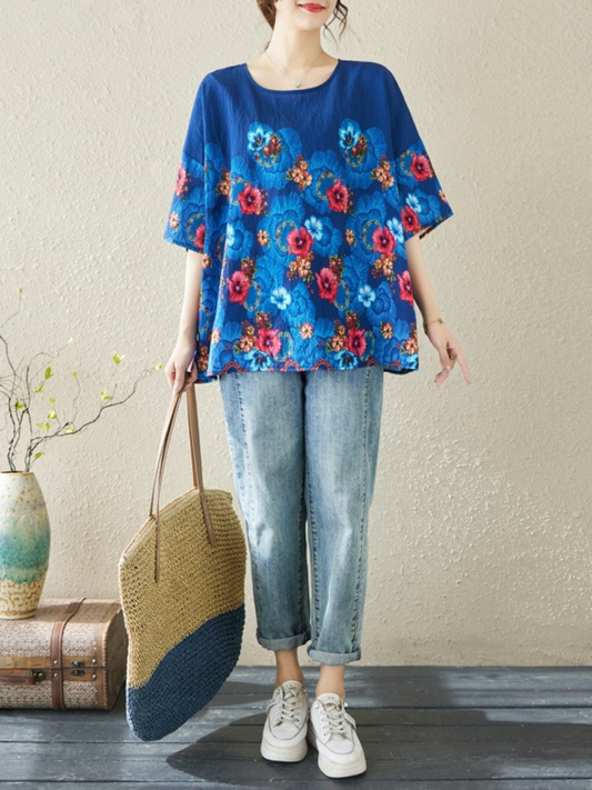 Women’s Stylish  Printed Round Neck Fashionable Tops