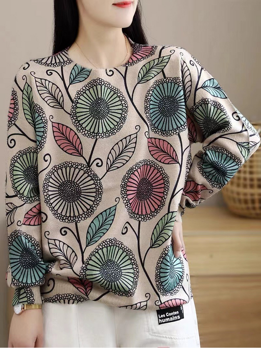 Elegant Women's Chic Floral Knitted Sweater | Eva Trends