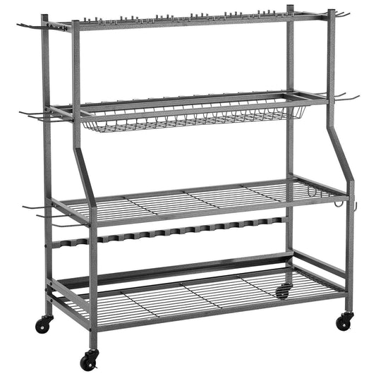 Mobile Fishing Rod Rack Cart — Holds 15 Rods
