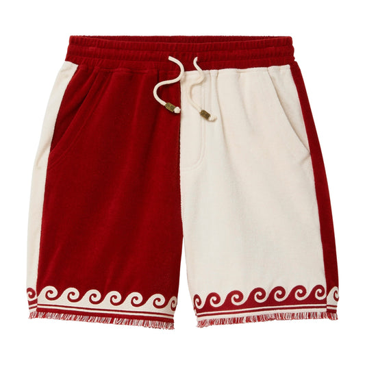 'Le Sirenuse' Late Checkout Cabana Shorts (Red)