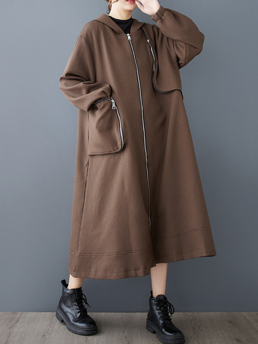 Stylish & Cozy Women's A Line Zipper Dress | Eva Trends
