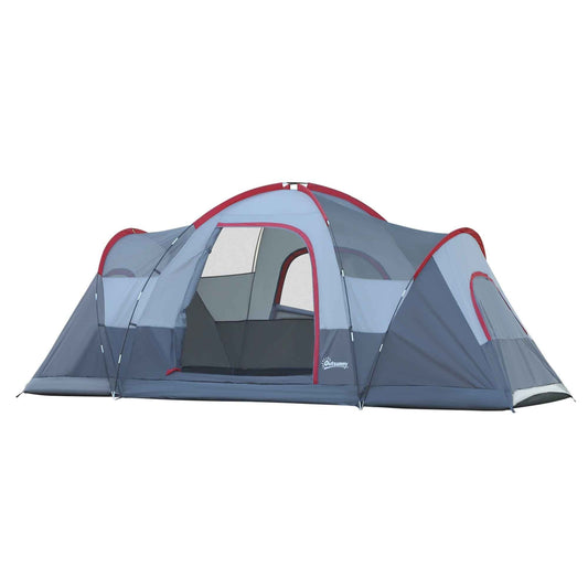 5–6 Person Family Camping Tent – Double-Layer with Removable Rainfly, Mesh Top & Carry Bag | Grey
