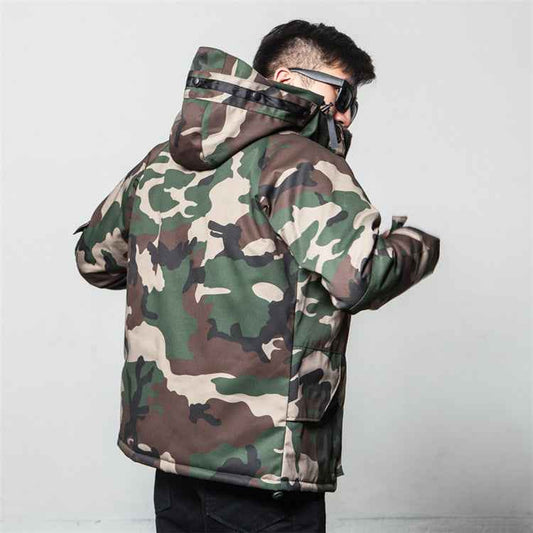 Men's Winter Camouflage Hooded Jacket – Warm Outdoor Outerwear