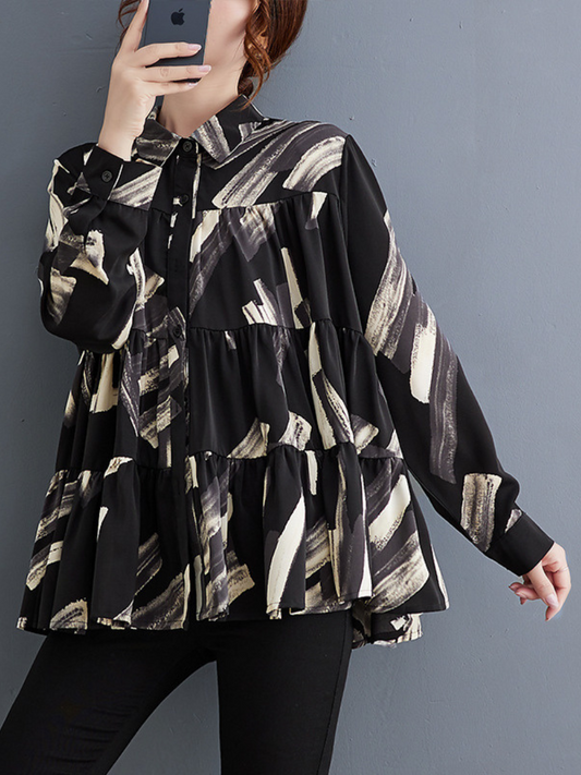 Trendy Women's Babydoll Loose Button Up Top | Eva Trends