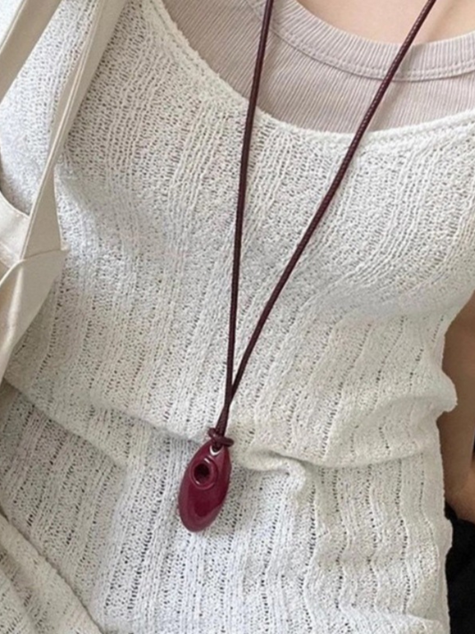 Women’s Bold & Beautiful Geometric Oval Pendant Necklace