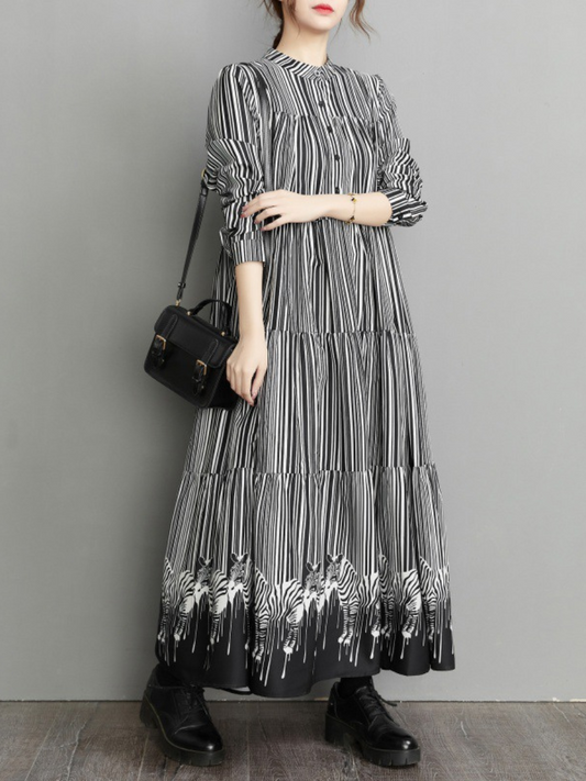 Elegant Women's Striped Maxi Dress | Eva Trends