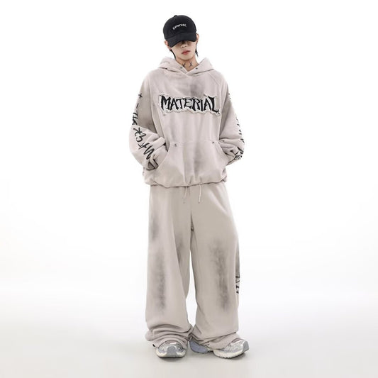 American Vintage Distressed Graffiti Hoodie