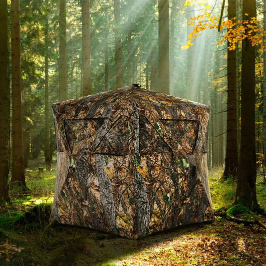 3-Person Pop-Up Ground Hunting Blind – Detachable Mesh Windows, Camo