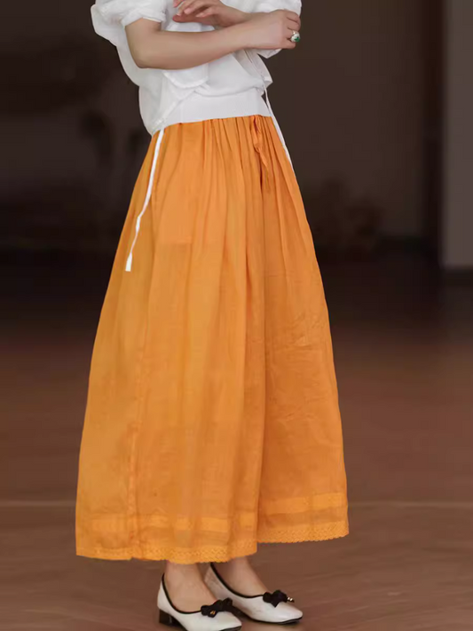 Women's Fashionable Loose-Fitting Straight-Leg with Lace Bottom