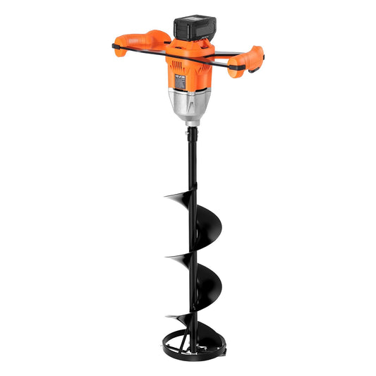 20V Cordless Electric Ice Auger | 8" 2-in-1 Ice & Earth Drill, Brushless Motor