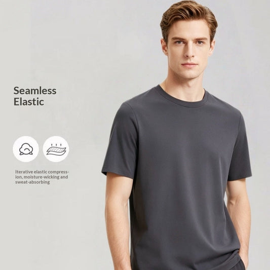 Men's Breathable Mesh-Texture Patchwork T-Shirt