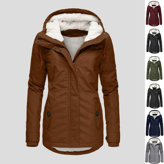 Women's Hooded Fleece Jacket – Warm Casual Outdoor Jacket