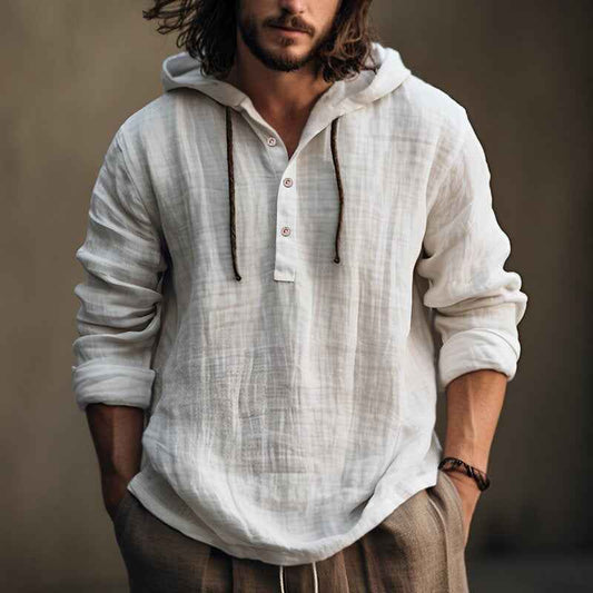 Men's Hooded Pullover Sweatshirt – Long Sleeve, 5 Colors, S–XXXL