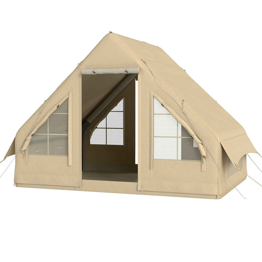 4-Season Inflatable Camping Tent – 3000mm Waterproof, UPF50+, Inflates in 5 Minutes with Hand Pump
