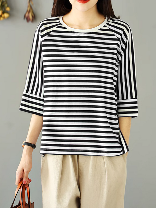 Women's  Trendy ideal for Casual Days Striped T-Shirt Top