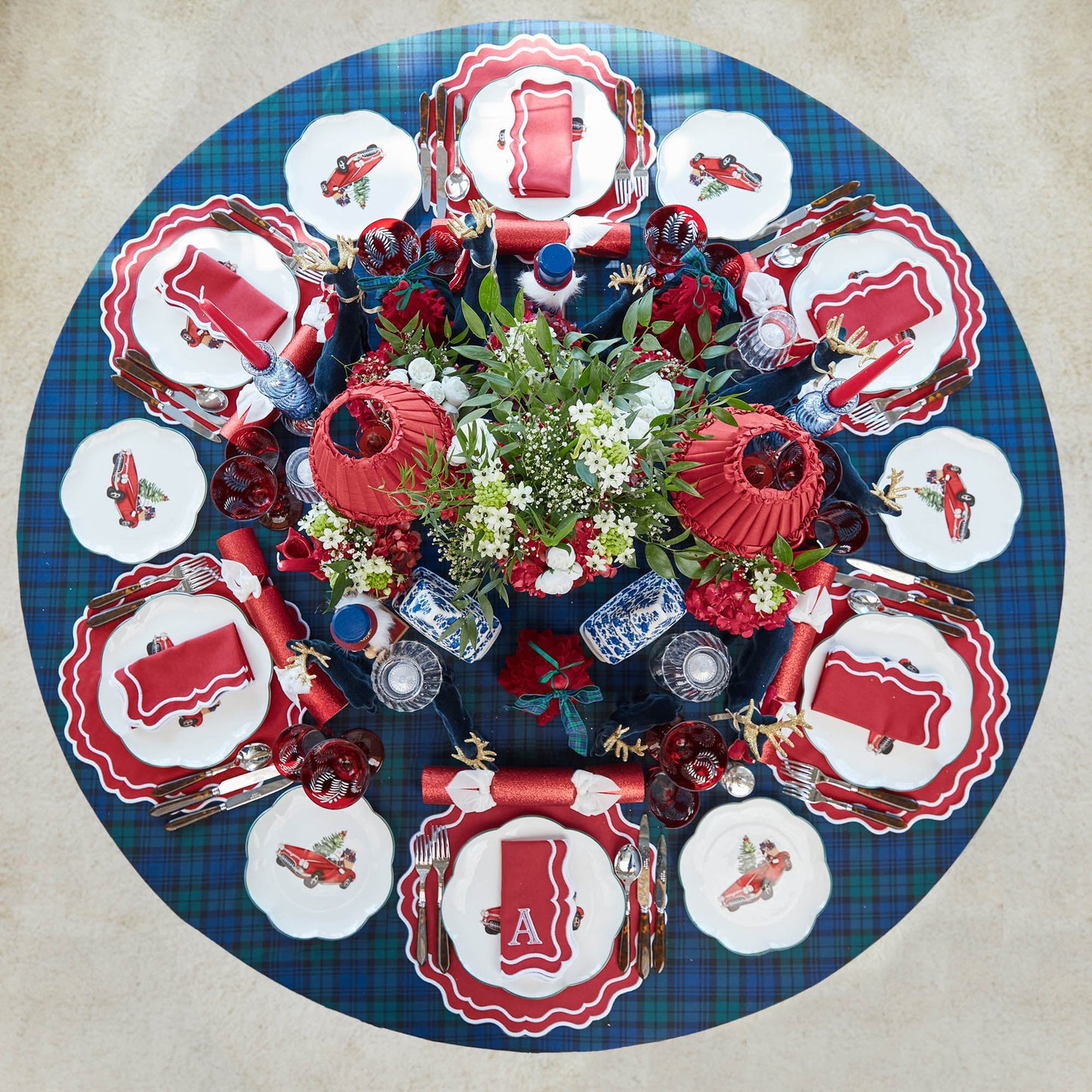 Berry Red Katherine Placemats (Set of 4)