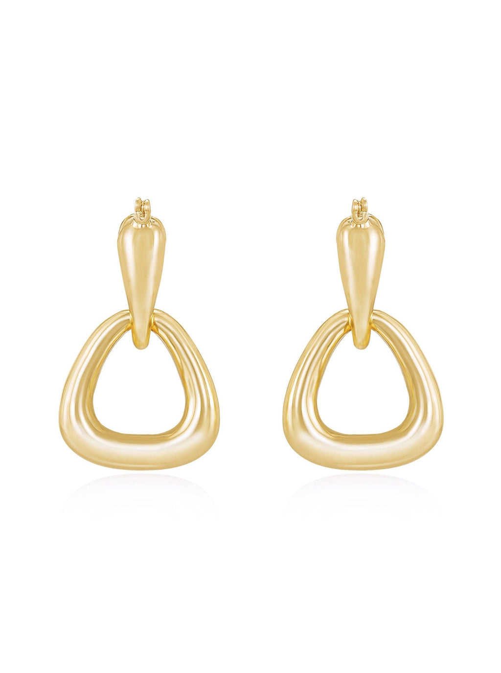 18K Baby Double Dangle Hoop Gold Plated Earrings