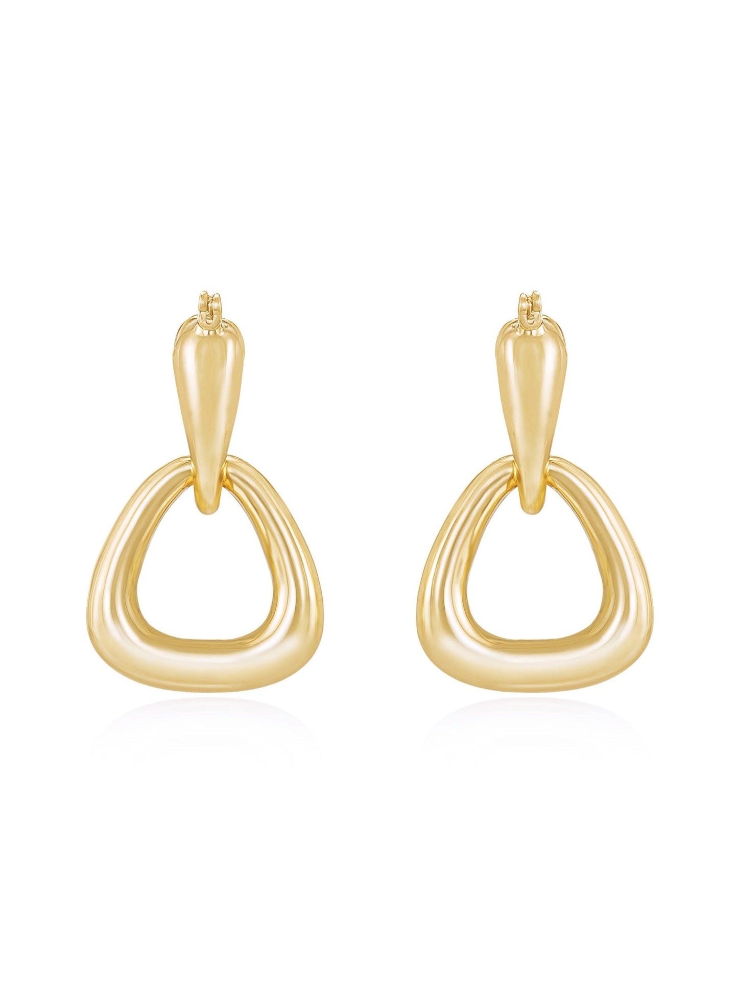 18K Baby Double Dangle Hoop Gold Plated Earrings