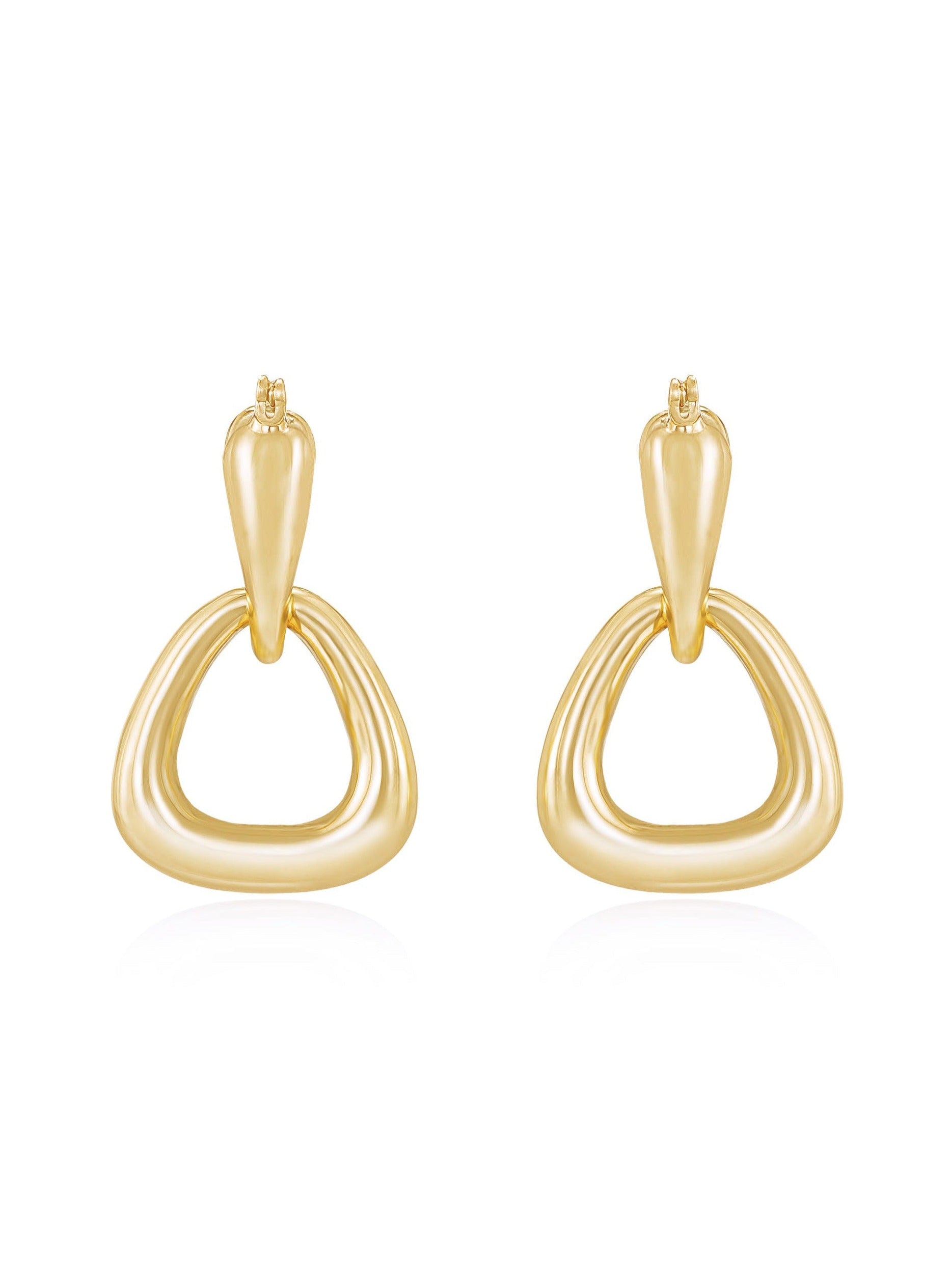 18K Baby Double Dangle Hoop Gold Plated Earrings