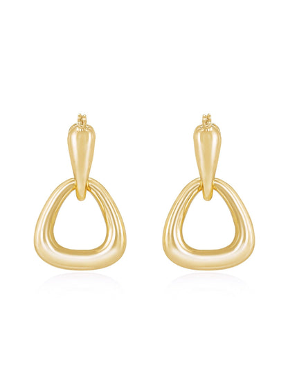 18K Baby Double Dangle Hoop Gold Plated Earrings