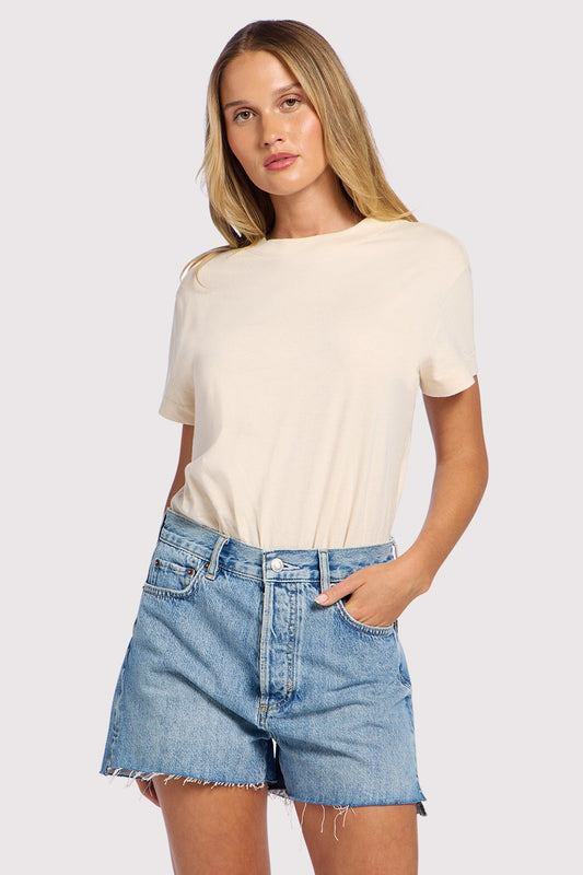 Soft Cotton Everyday T-Shirt Bodysuit | Bone