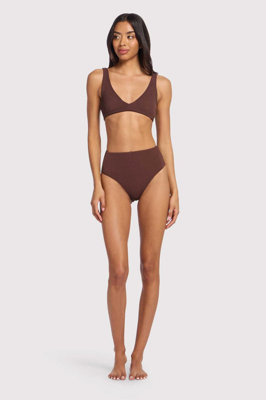 High Waist Bikini Bottom | Coffee
