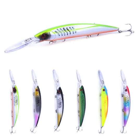 Minnow Wobbler Fishing Lure – 14.5cm, 13g, 1.8-2.7m Depth, Bass Carp Pike, 6 Colors + 6-Pack