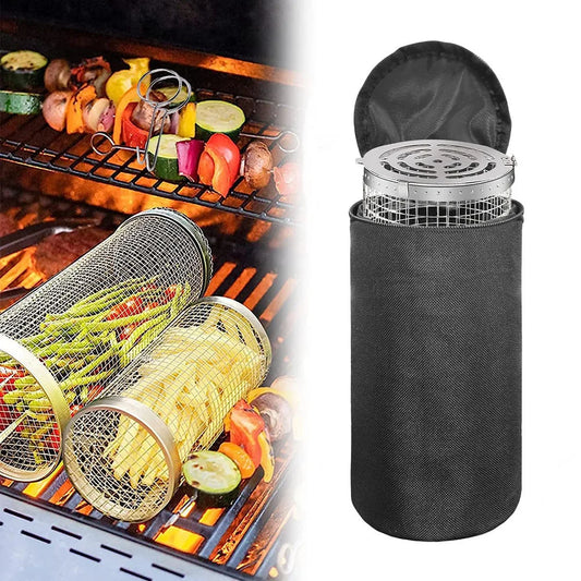 Barbecue Cage Storage Bag Outdoor Barbecue Basket Handbag Portable Anti Dirty