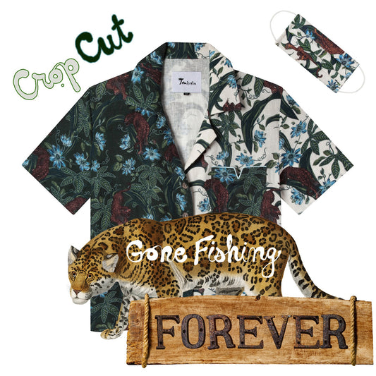 Lurking Jaguar ~ Crop Cut (Green / White Scramble)