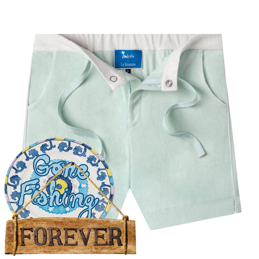'Le Sirenuse' Cabana Shorts (Mint)