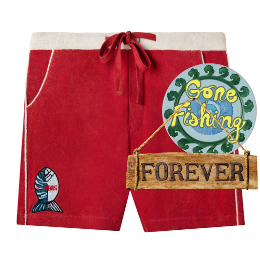 'Le Sirenuse' Pop-On Shorts (Pompeian Red)