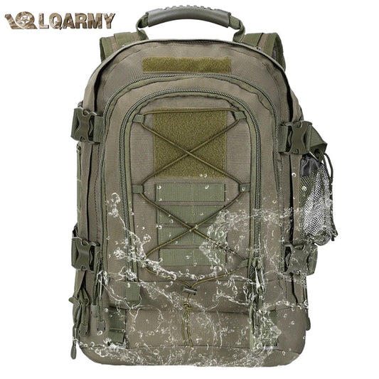 Tactical Backpack – 39–64L Expandable, MOLLE, Water-Resistant Nylon, 6 Colors