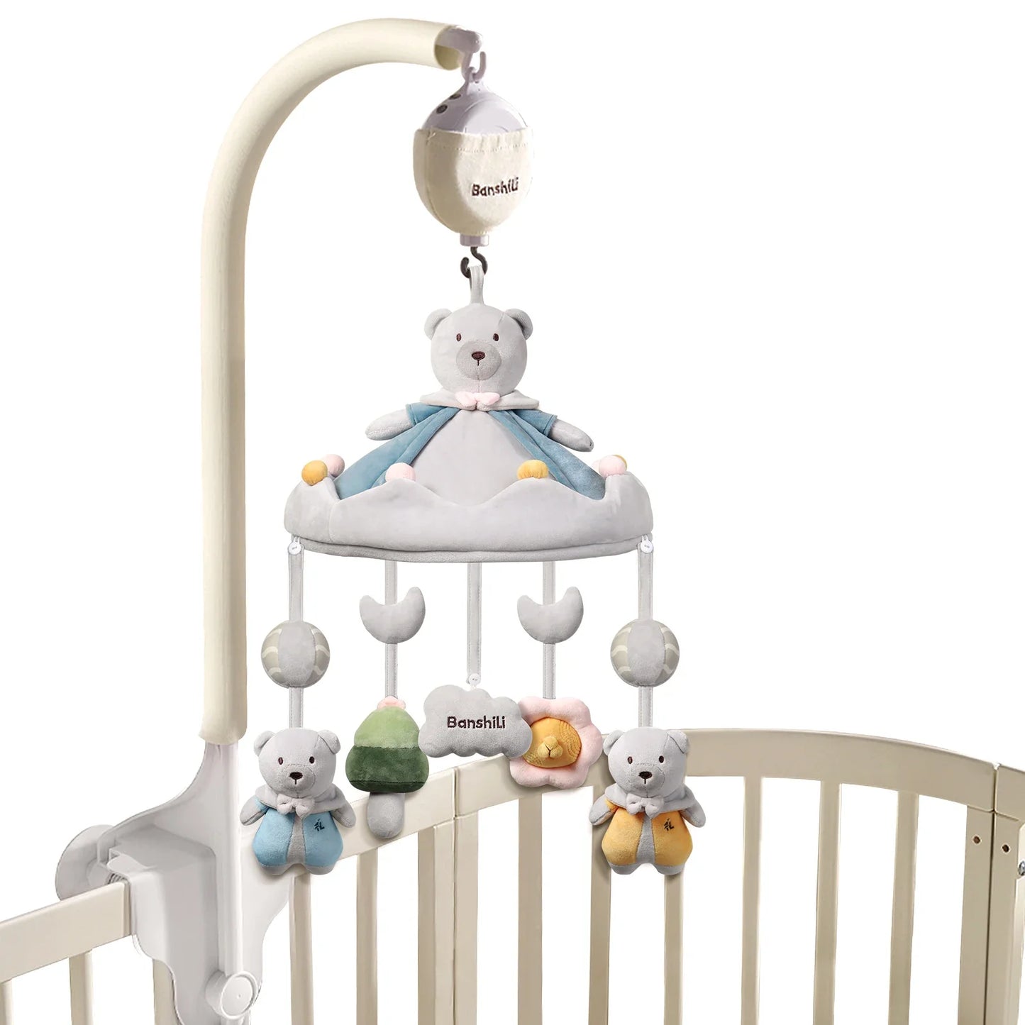 Banshili Music Bed Bell Baby Mobile Cute Cartoon Soothing Boys and Girls Toys Baby Mobile for Crib Baby