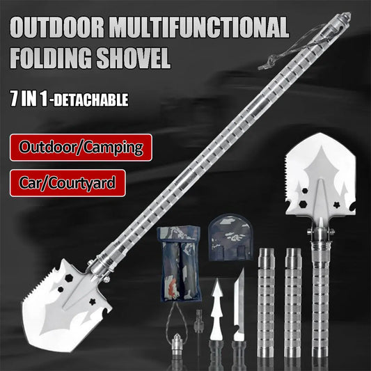 3-Section Folding Survival Shovel – Manganese Steel Multi-Tool for Camping & Outdoor Use