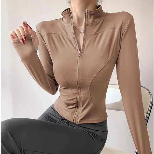 Women Workout Sports Yoga Fitness Gym Jacket Activewear Long Sleeves