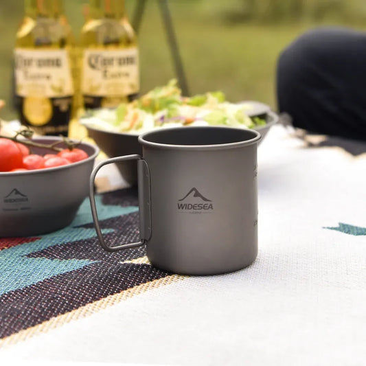 Titanium Camping Cup with Lid – Lightweight Outdoor Mug for Coffee, Tea & Cooking