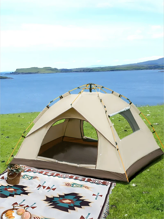 4-Person Automatic Pop-Up Camping Tent – 4-Season, Fiberglass Poles, 1500-2000mm Waterproof