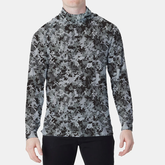 Men's Long Sleeve Fishing Hoodie Shirt – Sun Protection, Breathable Jersey for Fishing & Hunting