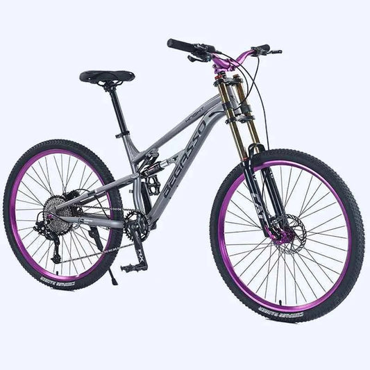 Men's Aluminum Alloy Mountain Bike – 27.5"/26" Soft Tail Full Suspension Adult MTB