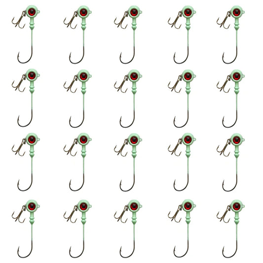 Luminous Jig Head Lure with Barbed Hooks – High-Carbon Steel, 20pcs, 5.5g–10g