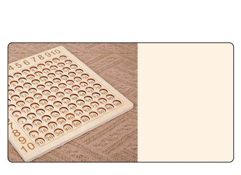 99 Multiplication Board Game Wooden Montessori  Kids Learning Educational Toys Math Counting Hundred Board Interactive Thinking
