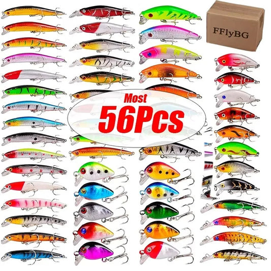 Fishing Lures Set Crankbait Tackle Hard Bait Kit Artificial Minnow Popper Pencil Swing Swimbait Wobblers Bionic Crank