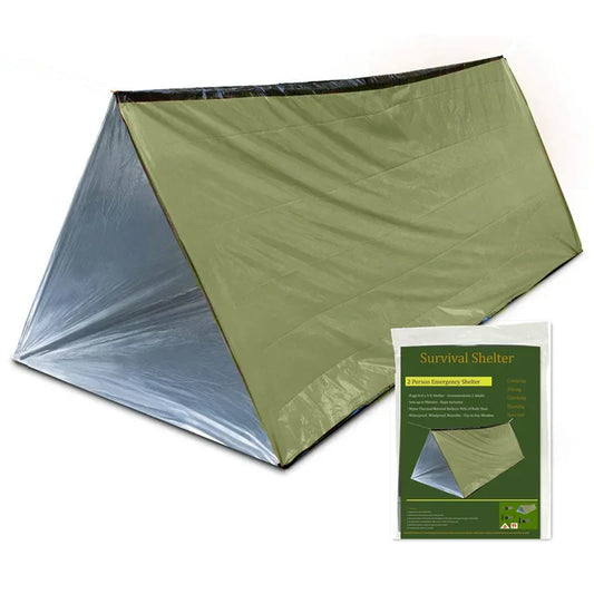 Emergency Tube Tent – Waterproof 2-Person Shelter, Reflects 90% Body Heat, 3 Colors