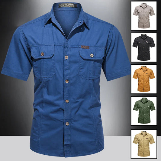 Men's Short Sleeve Tactical Hunting Shirt – Quick-Dry Combat Fishing & Hiking Shirt