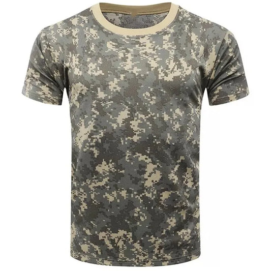 Men's 3D Camo Print T-Shirt – Quick-Dry Polyester, Short Sleeve, Sizes S–5XL