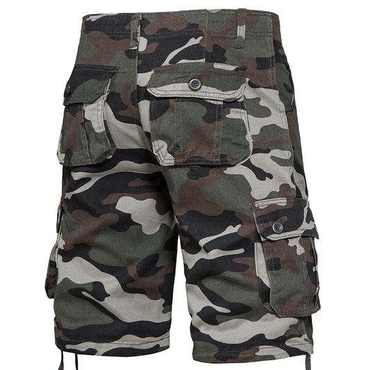 Men's Camo Cargo Shorts – Breathable Cotton Outdoor Sports Half Pants with Side Pockets